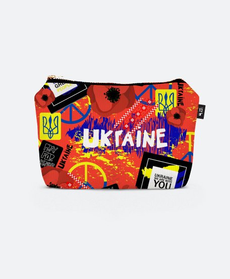 Косметичка Патріотичний принт "Велика країна – великі люди" з українською символікою