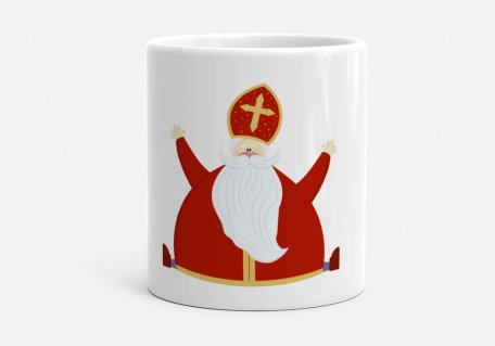 Чашка Святий Миколай. День Святого Миколая. Персонаж у червоний одяг.