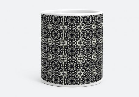 Чашка Квітково-геометричний чорно-білий принт