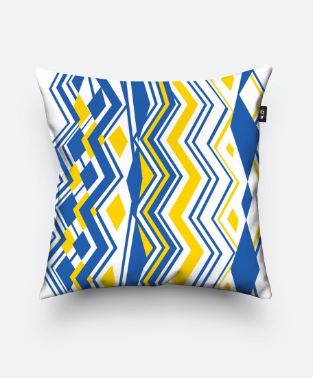 Подушка квадратна Жовто-блакитний орнамент
