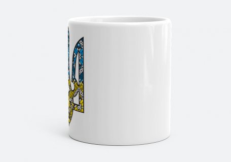 Чашка Тризуб з жовто-блакитним орнаментом
