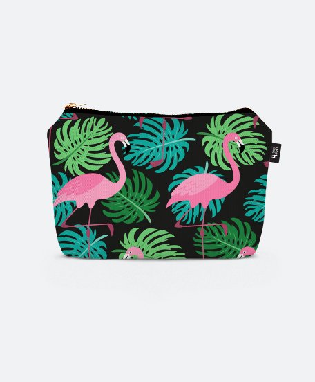 Косметичка Тропики паттерн с фламинго
