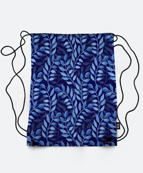 Рюкзак акварельні блакитні листочки