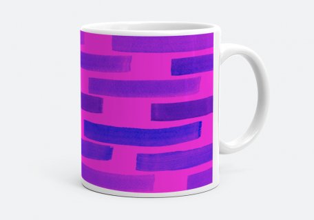 Чашка акварельні сіні смуги рожеве тло