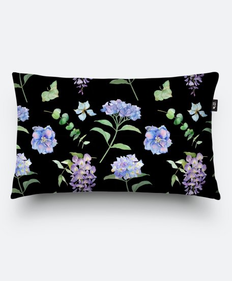 Подушка прямокутна purple wlowers
