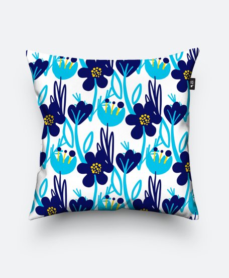 Подушка квадратна Голубые цветы