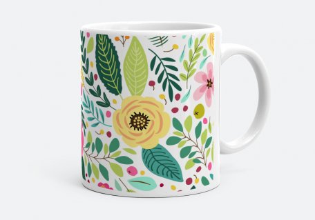 Чашка Паттерн с весенними цветочками