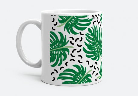 Чашка Паттерн с листьями тропиков