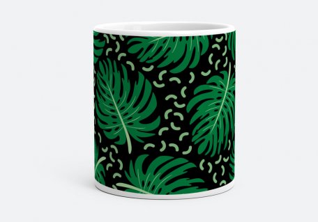 Чашка Паттерн с листьями тропиков