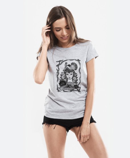 Жіноча футболка девушка с птицей