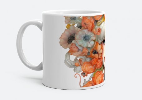 Чашка Дівчина з квітами маків