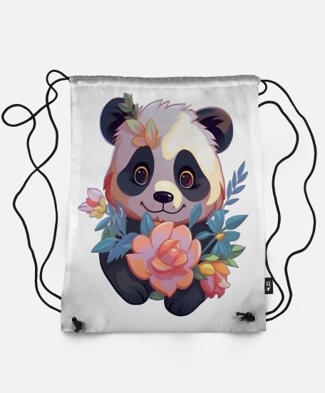 Рюкзак Маленька панда з квітами