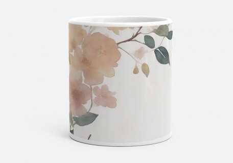 Чашка Гілка з квітами