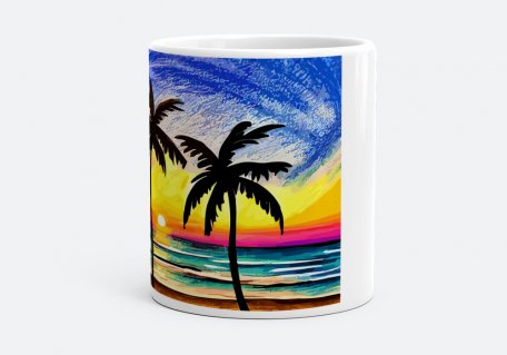 Чашка Пальмово-пляжна пристрасть (вектор)