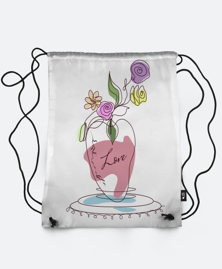 Рюкзак a heart-shaped Vase with flowers 