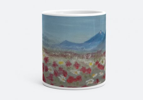 Чашка Гори та квіти
