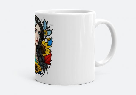 Чашка Чарівна Українська дівчина з квітами