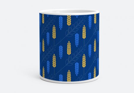 Чашка Патерн "Золота пшениця" синій