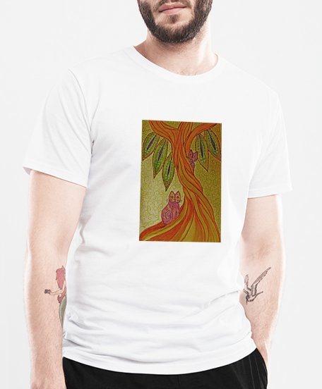 Чоловіча футболка дерево с котами