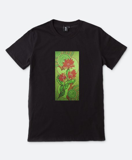 Чоловіча футболка лисы и осенние цветы