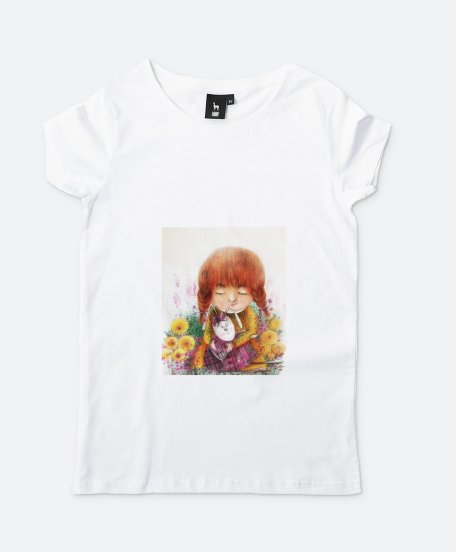 Жіноча футболка Дівчинка і кролик