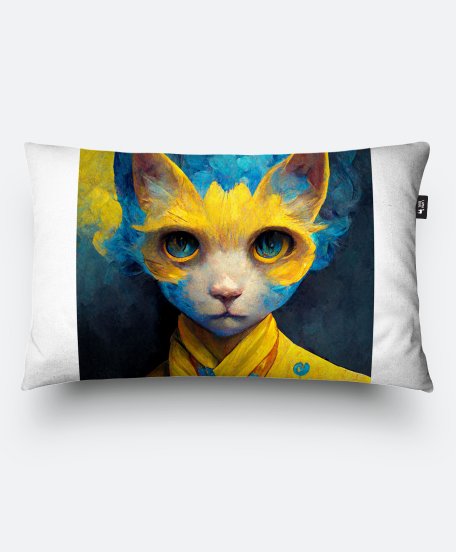 Подушка прямокутна Кіт Жовто Блакитний