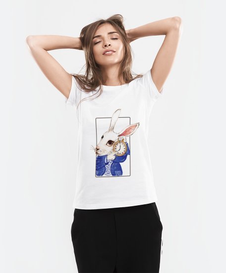Жіноча футболка Акварельний кролик | Watercolor Rabbit