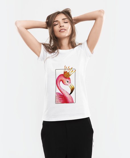 Жіноча футболка Акварельний фламінго | Watercolor flamingo