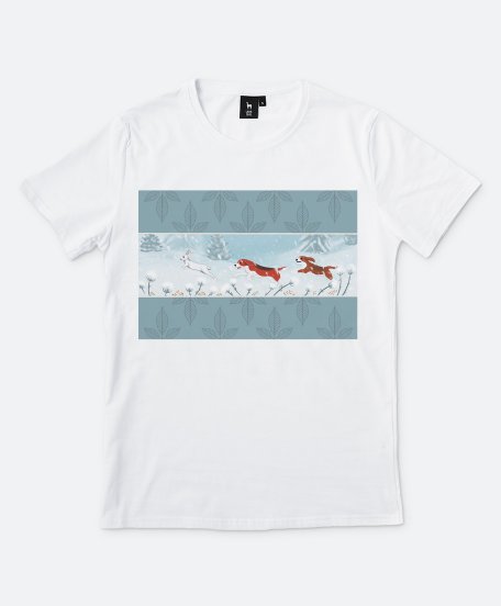 Чоловіча футболка Зимове полювання, біглі