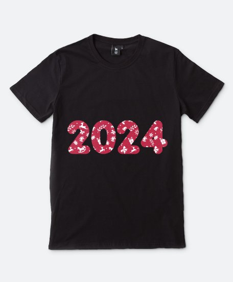Чоловіча футболка 2024, новий рік, новорічна