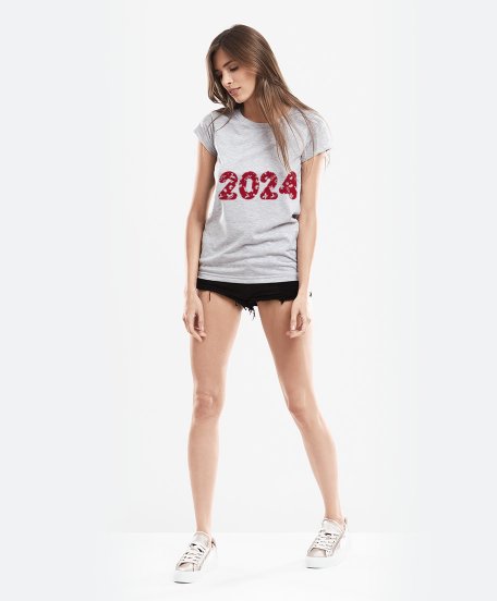 Жіноча футболка 2024, новий рік, новорічна