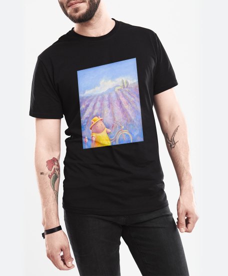 Чоловіча футболка Пухнастик і лавандове поле