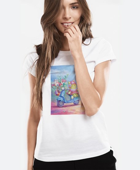 Жіноча футболка Пухнастики. Наша квіткова подорож