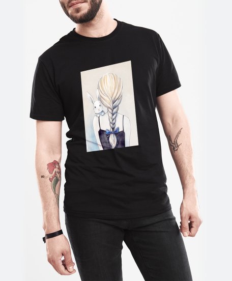 Чоловіча футболка Дівчина з кроликом