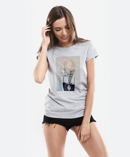 Жіноча футболка Дівчина з кроликом