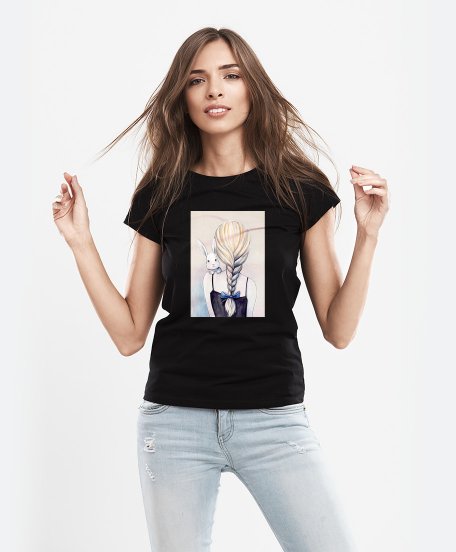 Жіноча футболка Дівчина з кроликом
