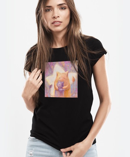 Жіноча футболка Пухнастики та внутрішня Зірка 
