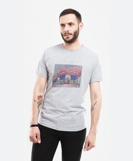 Чоловіча футболка Пухнастики. Будинок біля моря