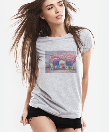 Жіноча футболка Пухнастики. Будинок біля моря