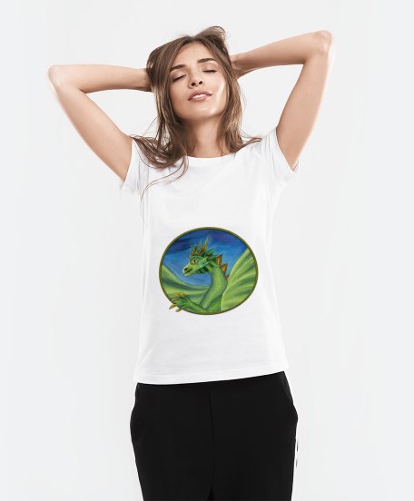 Жіноча футболка Салатовий дракон
