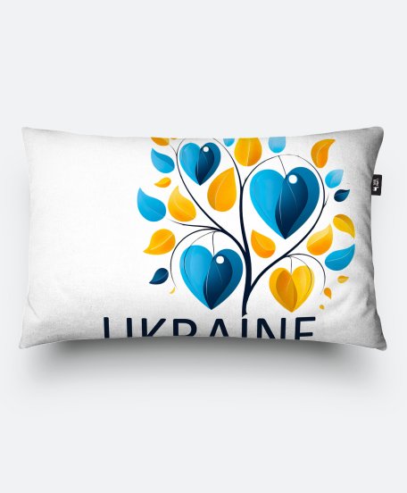 Подушка прямокутна Ukraina. Дерево Жовто Блакитне Серце