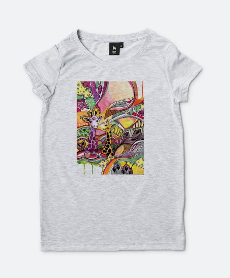 Жіноча футболка Drawing watercolor giraffes in love