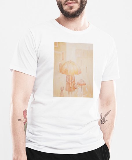 Чоловіча футболка Дощ. Місто. Весна