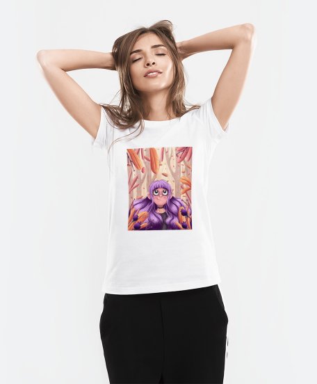 Жіноча футболка Дівчинка з фіолетовим волоссям