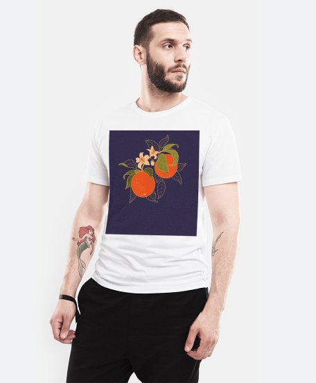 Чоловіча футболка Квітуча гілка апельсину
