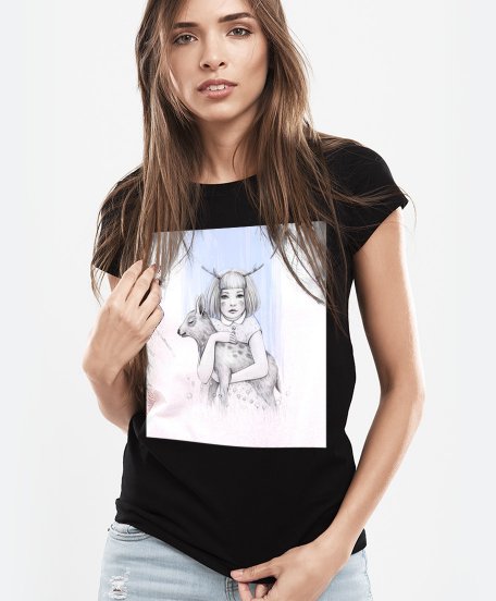 Жіноча футболка Girl with Deer