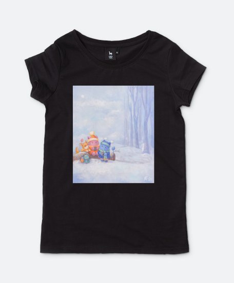 Жіноча футболка Пухнастики. Перший Сніг