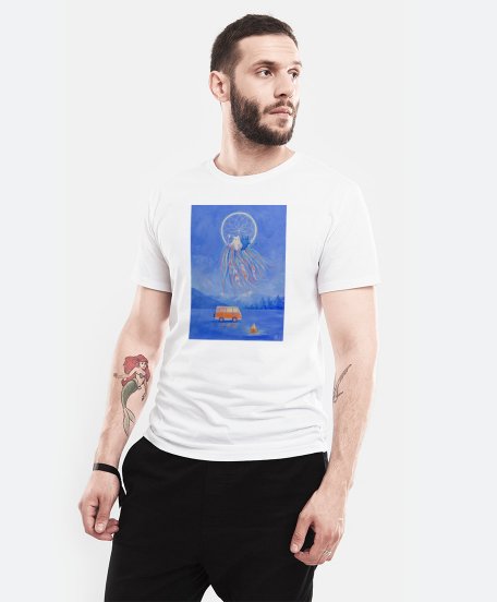 Чоловіча футболка Пухнастики та Місячний Ловець Снів
