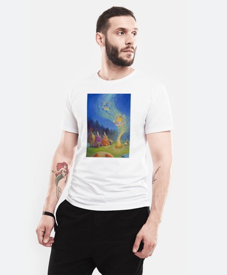 Чоловіча футболка Пухнастики. Магічний танок у нічному лісі