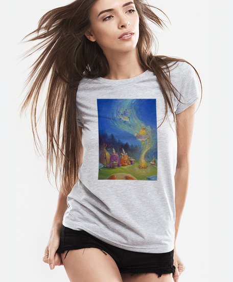 Жіноча футболка Пухнастики. Магічний танок у нічному лісі
